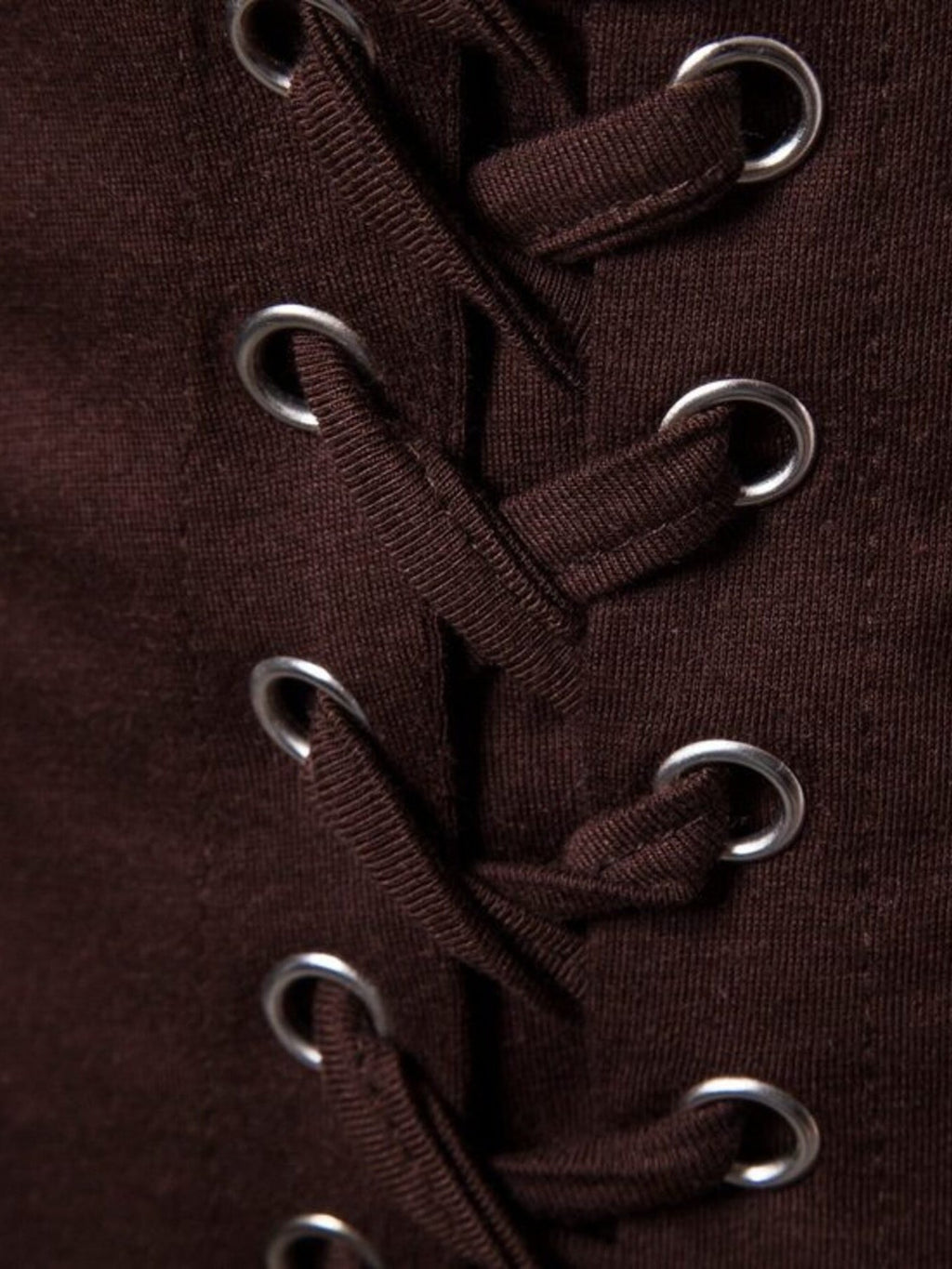 Men's Lace-Up Asymmetric Hem T-Shirt