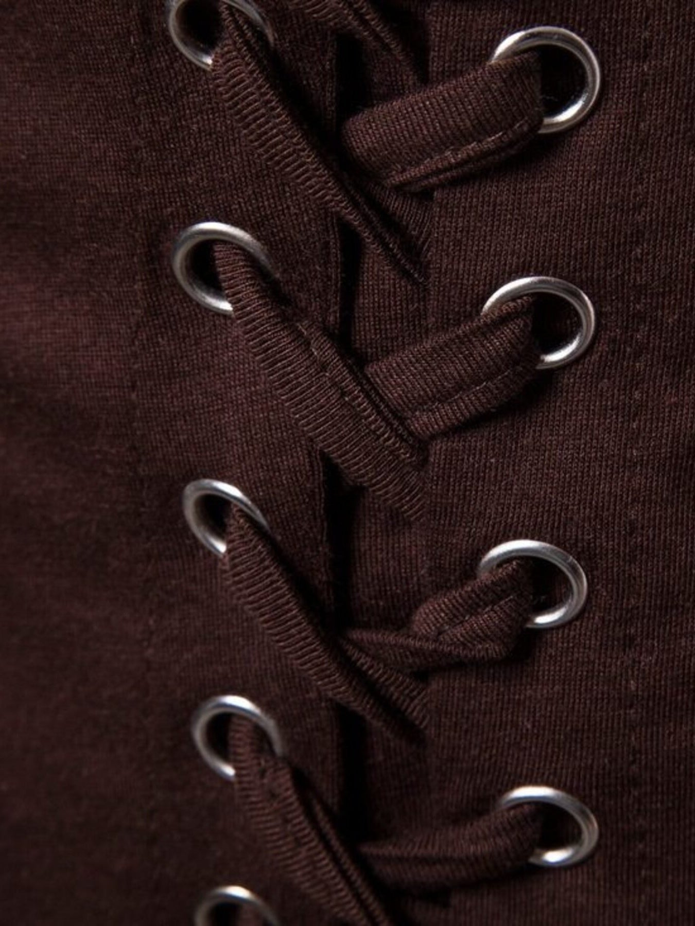 Men's Lace-Up Asymmetric Hem T-Shirt
