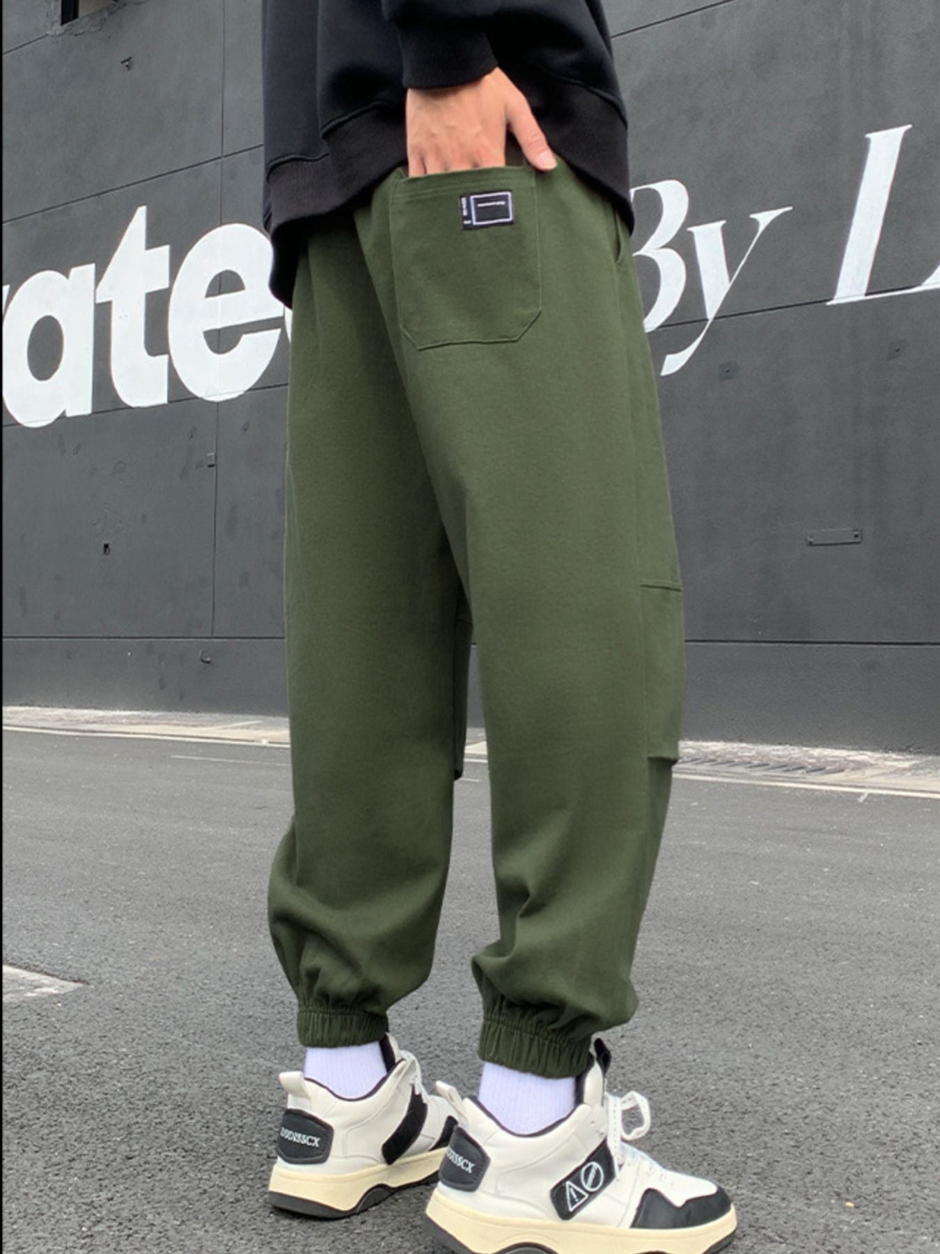 Men's Plus Size Drawstring Joggers with Pockets