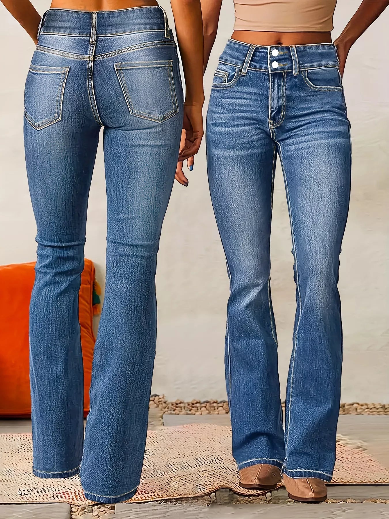 High-Waisted Flare Jeans