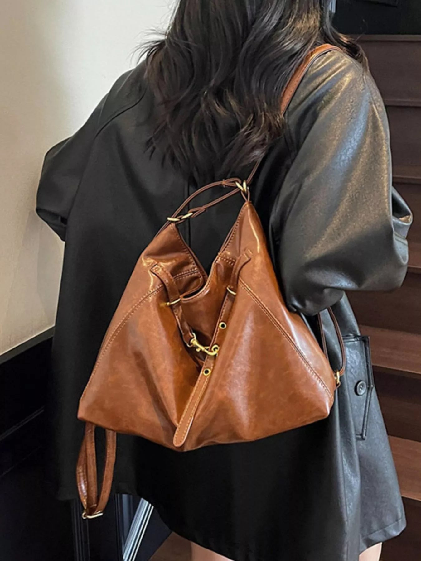 Vintage Style Leather Crossbody Bag