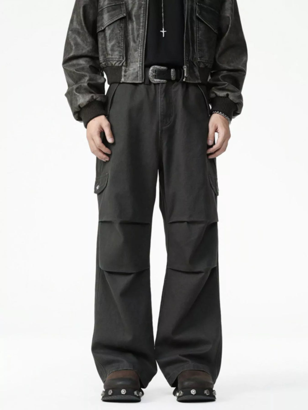 Men's Drawstring Wide Leg Pants