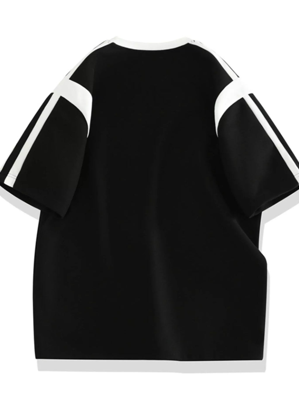Men's Plus Size Contrast Round Neck Top and Shorts Set