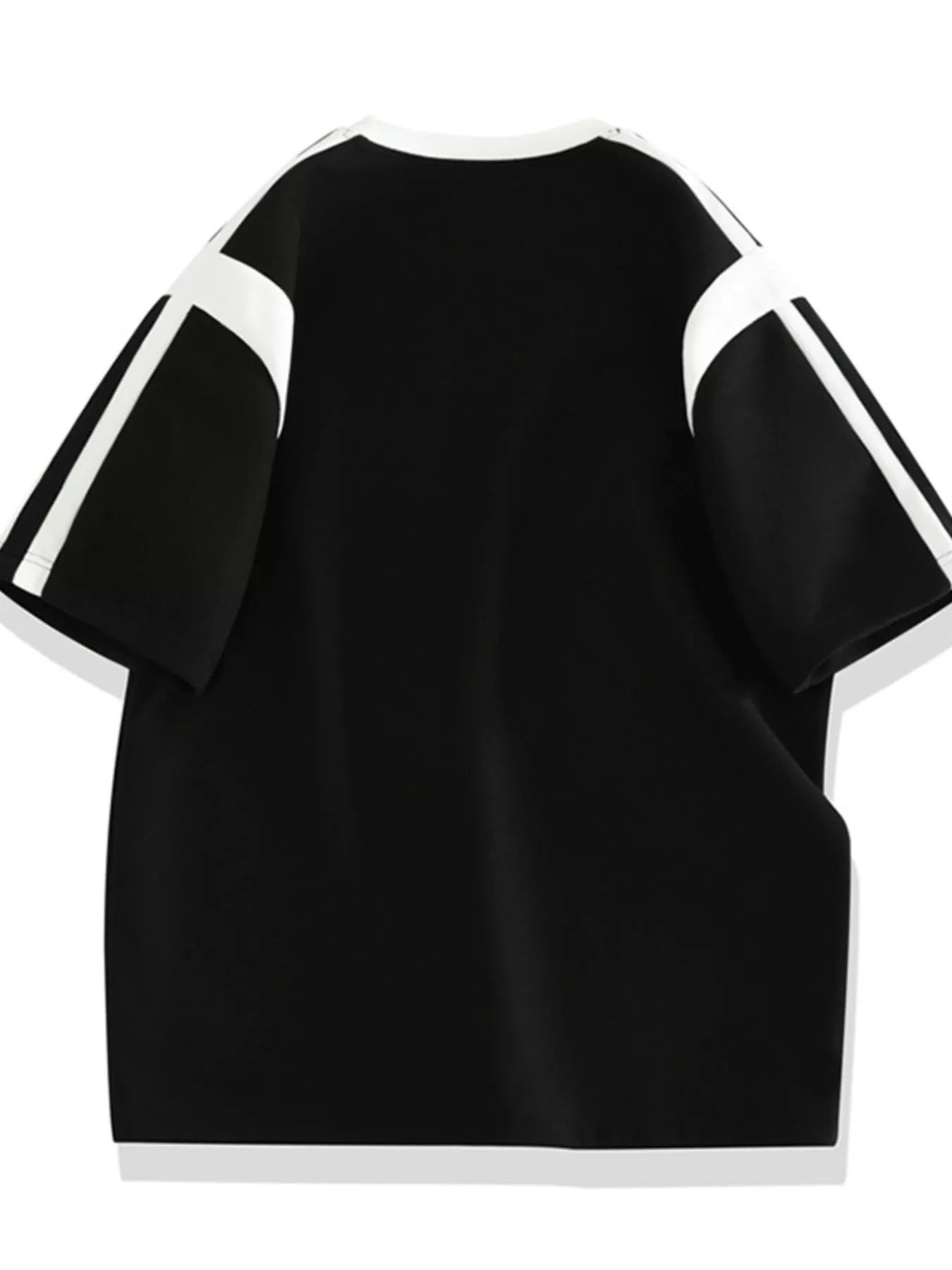 Men's Plus Size Contrast Round Neck Top and Shorts Set
