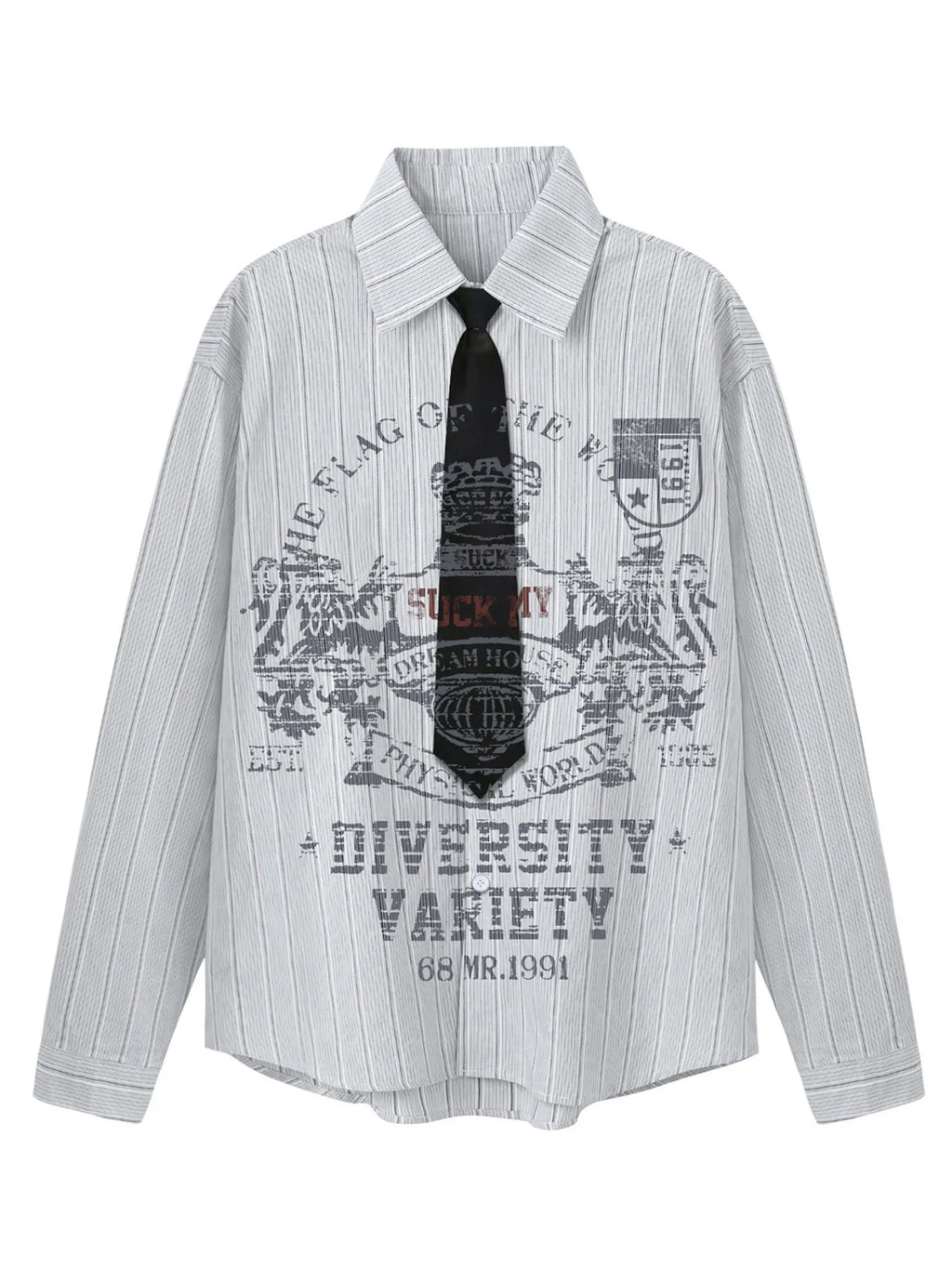 Men's Striped Button Up Long Sleeve Shirt