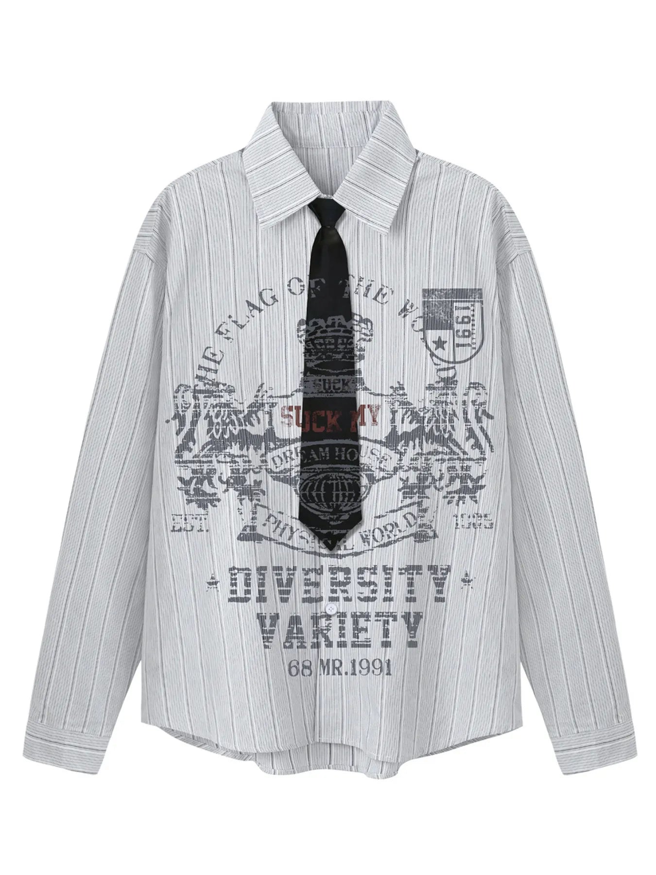 Men's Striped Button Up Long Sleeve Shirt