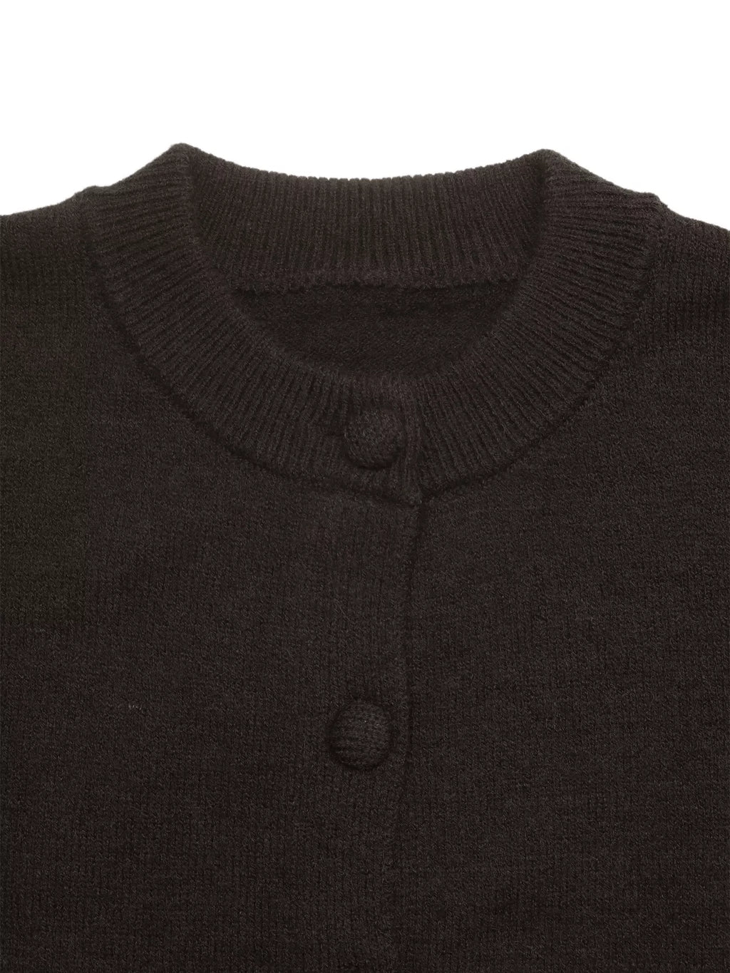 Crew Neck Button-Up Cardigan