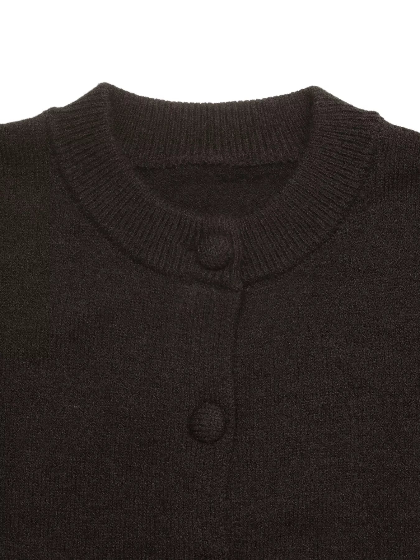 Crew Neck Button-Up Cardigan