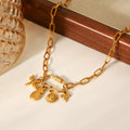 18K Gold-Plated Lock Chain Necklace