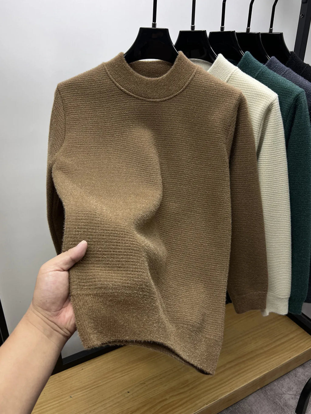 Men's Textured Long Sleeve Sweater