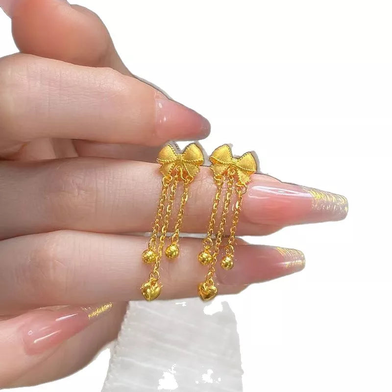 Bowknot Tassel Drop Earrings