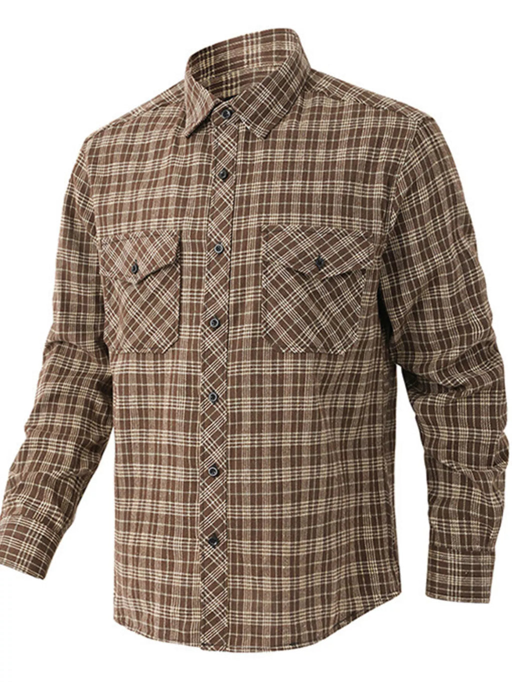 Men's Casual Plaid Long Sleeve Shirt
