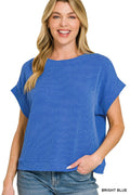 Zenana Raised Rib Cap Sleeve Top