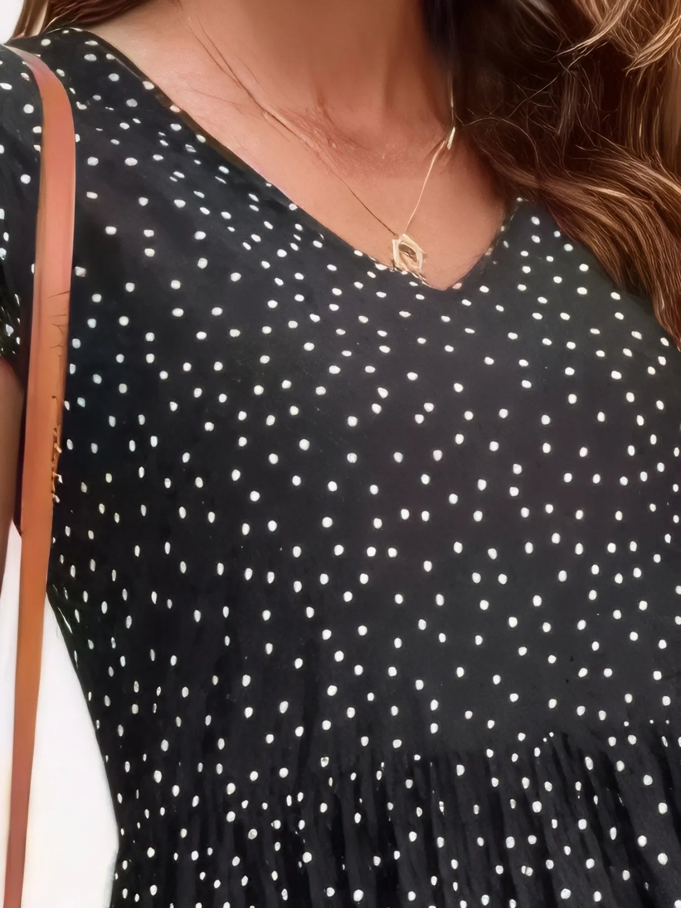 Polka Dot Ruffle Sleeve V-Neck Mini Dress
