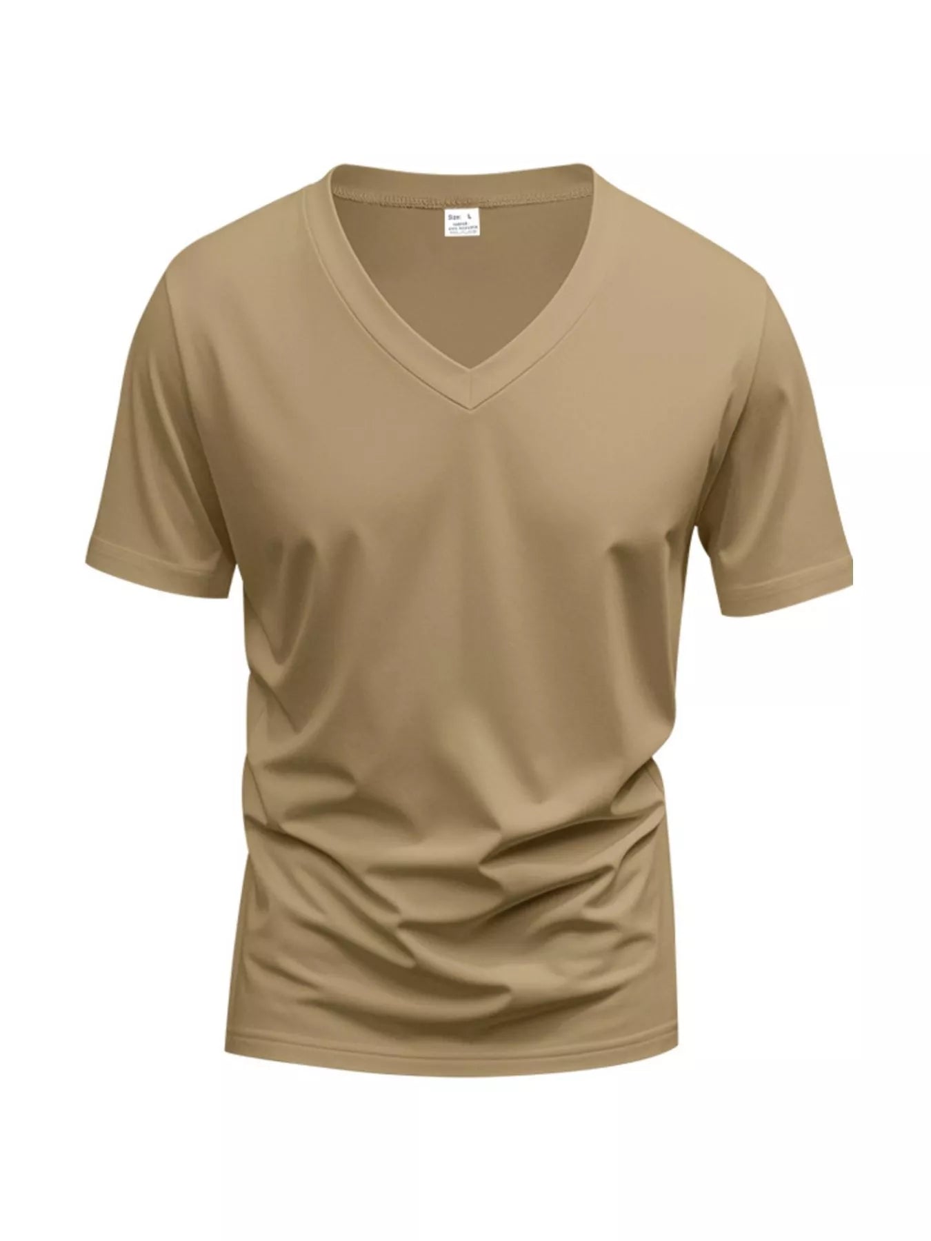 Men's Full Size Slim Fit V-Neck Basic T-Shirt Plus Size