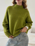 Mock Neck Dropped Shoulder Sweater