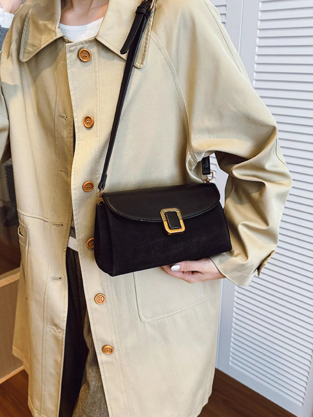 Buckle Flap Crossbody Bag