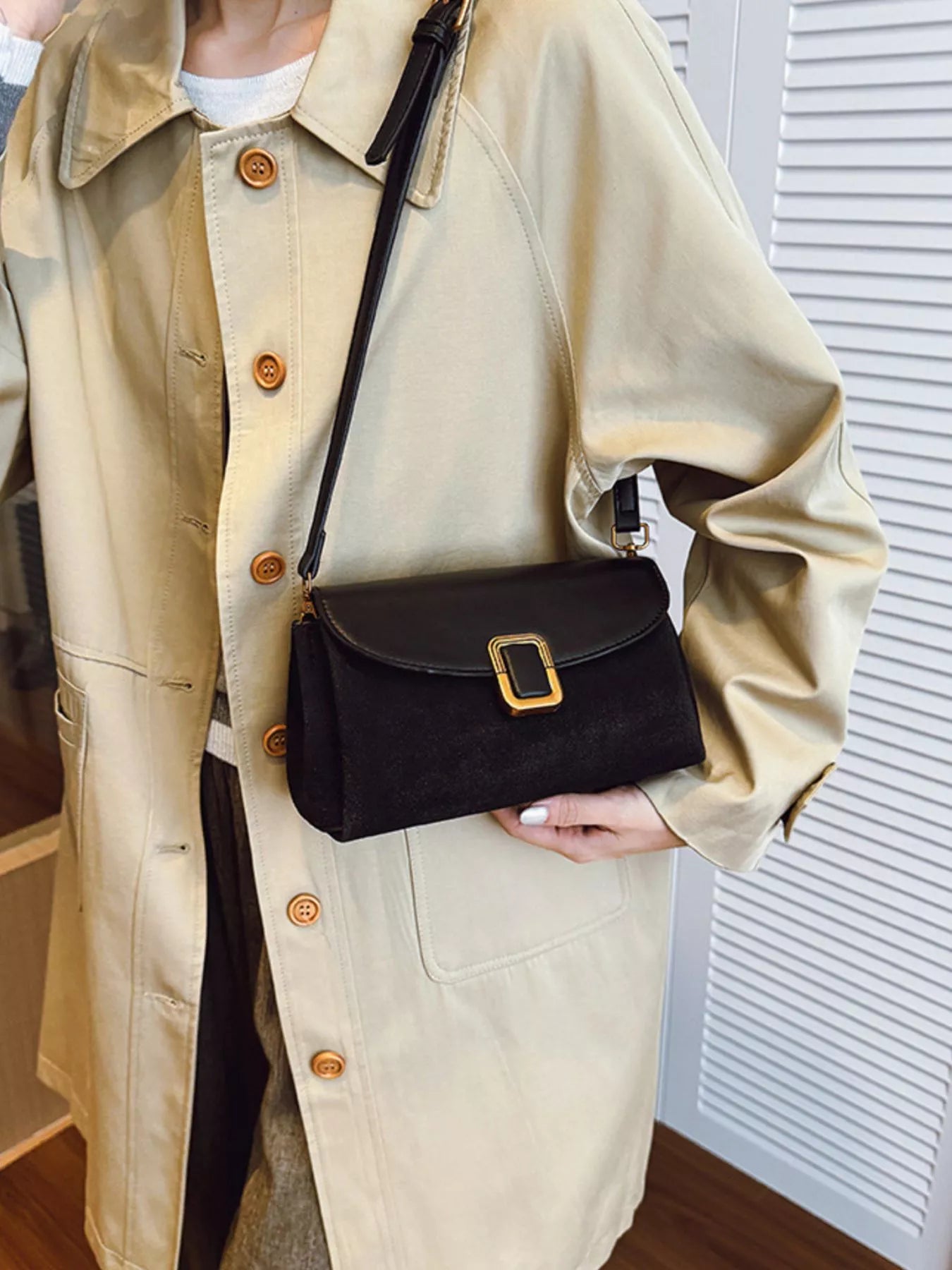 Buckle Flap Crossbody Bag