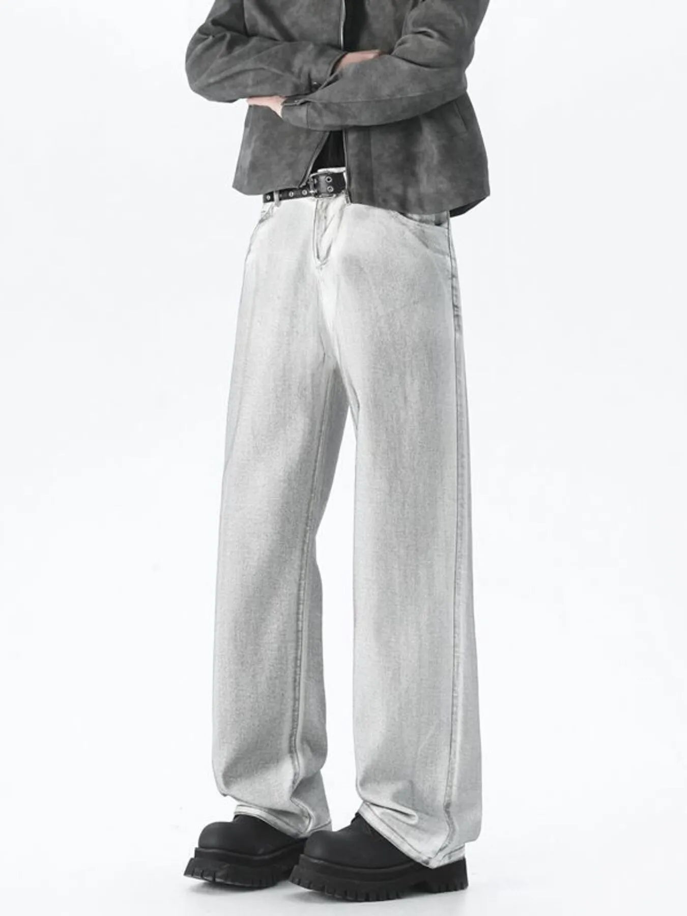 Men's Plus Size Wide Leg High Waisted Jeans