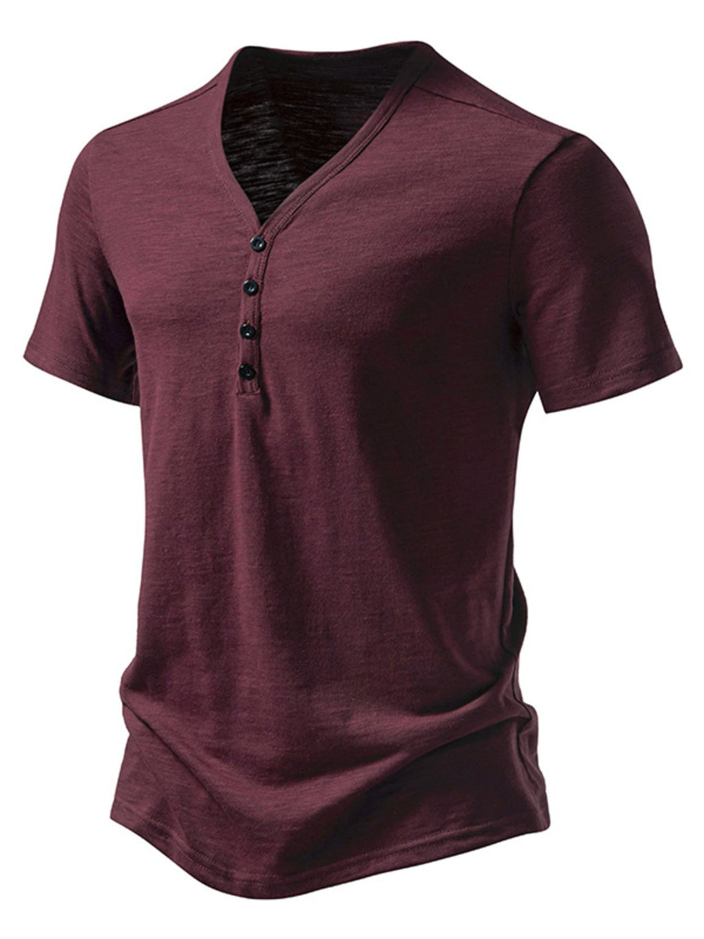 Men's Casual Button Detail T-Shirt