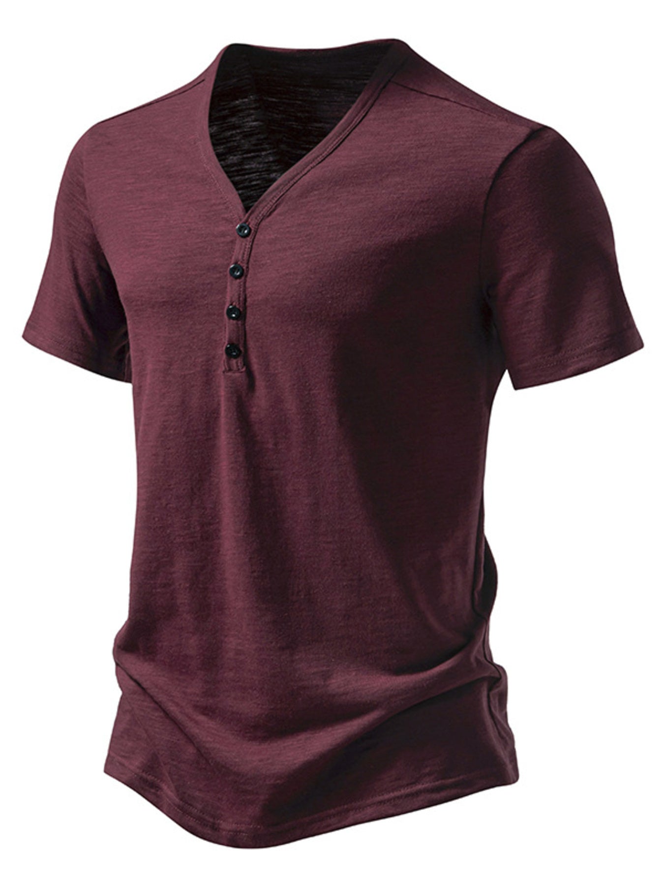 Men's Casual Button Detail T-Shirt