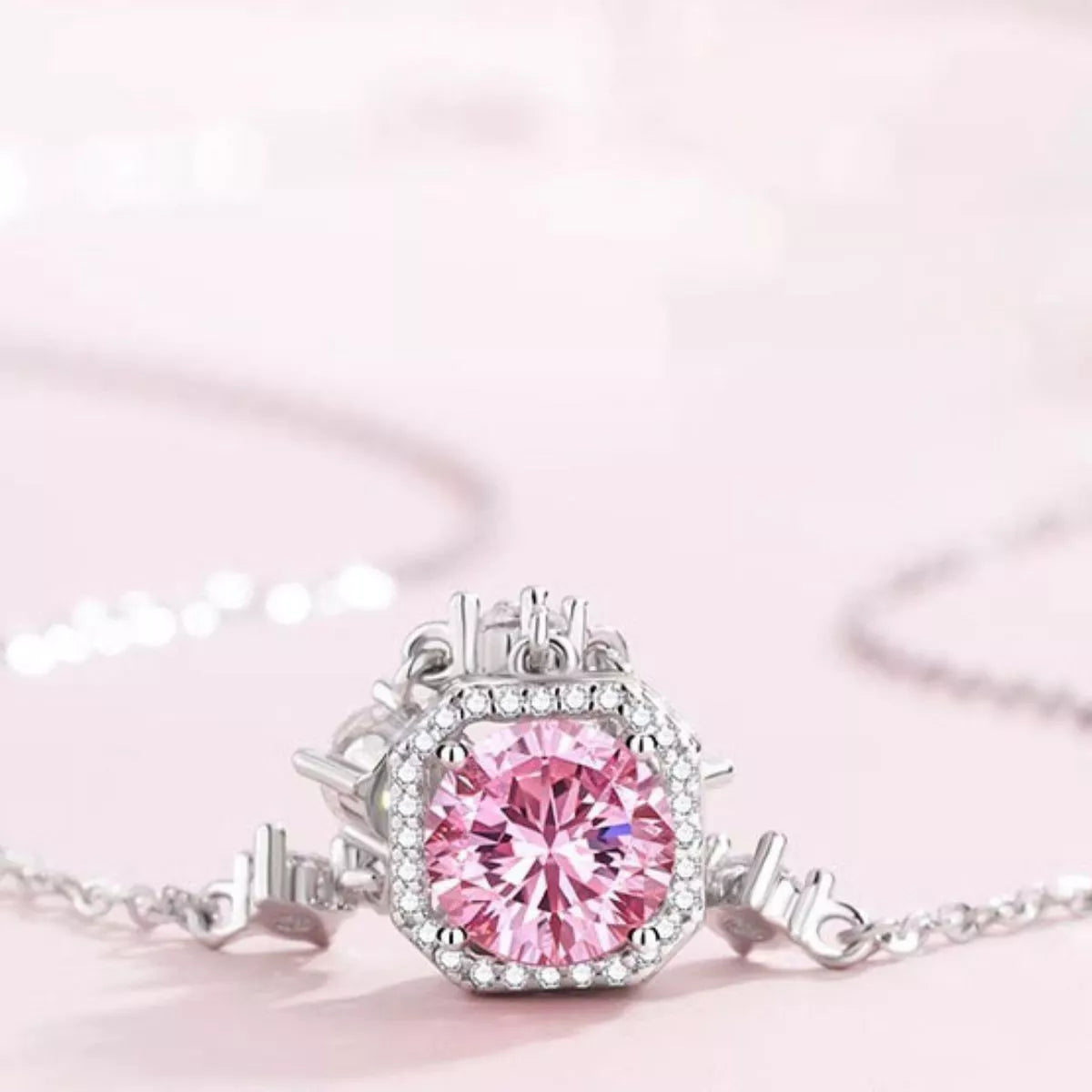 925 Sterling Silver Zircon Pendant Necklace