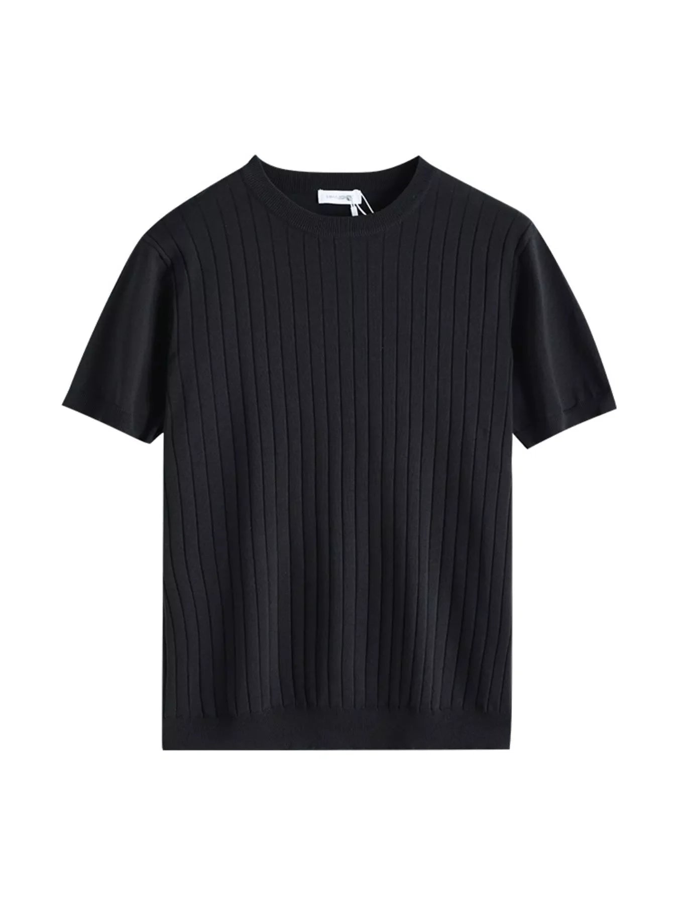 Men's Plus Size Ribbed Knit Slim Fit T-Shirt