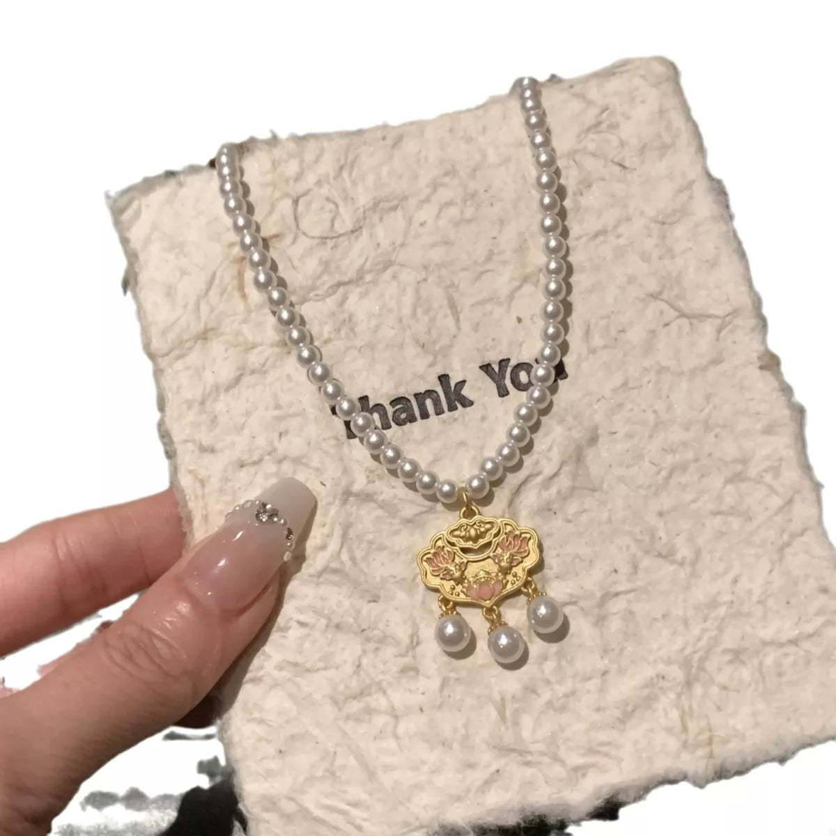 18K Gold-Plated Lotus Pendant Necklace
