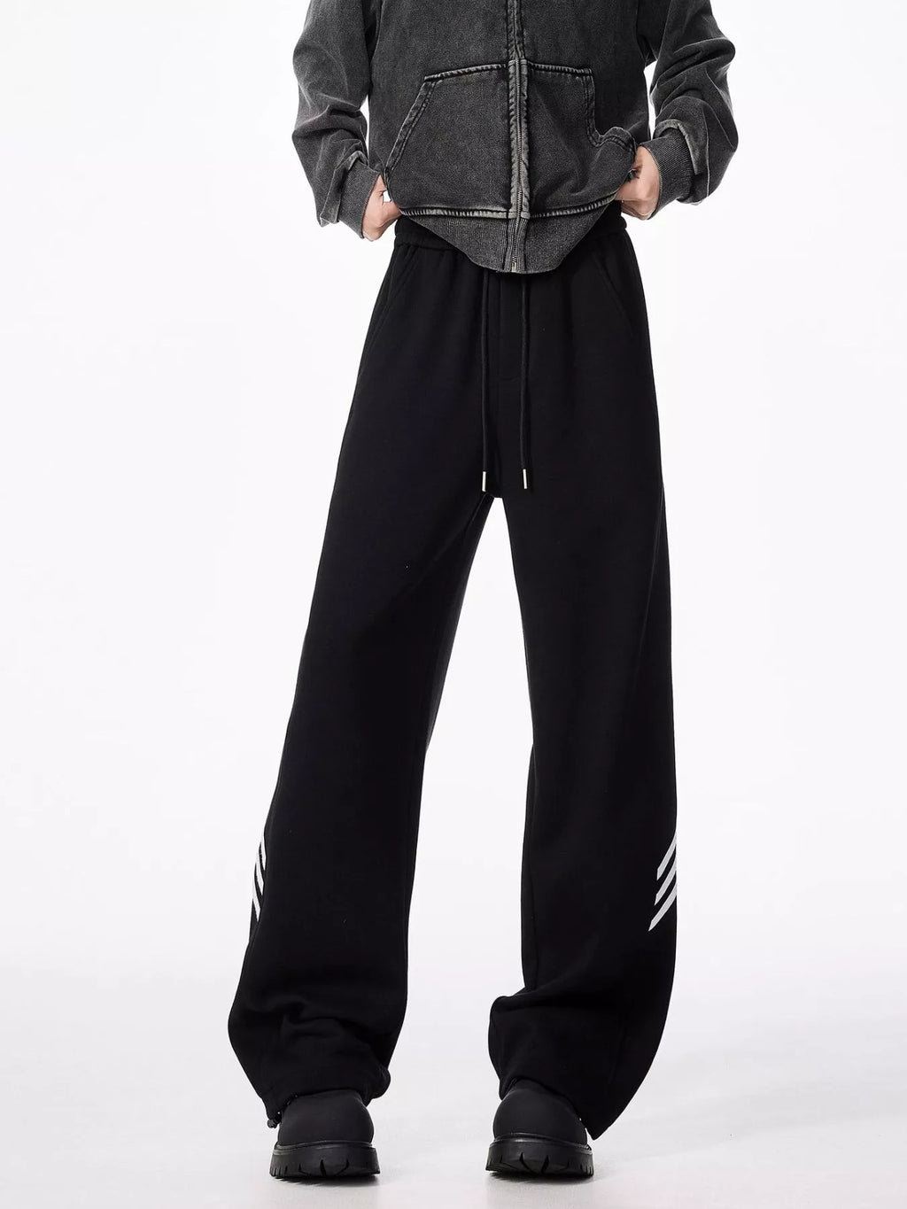 Men's Plus Size Wide Leg Casual Sweatpants with Drawstring
