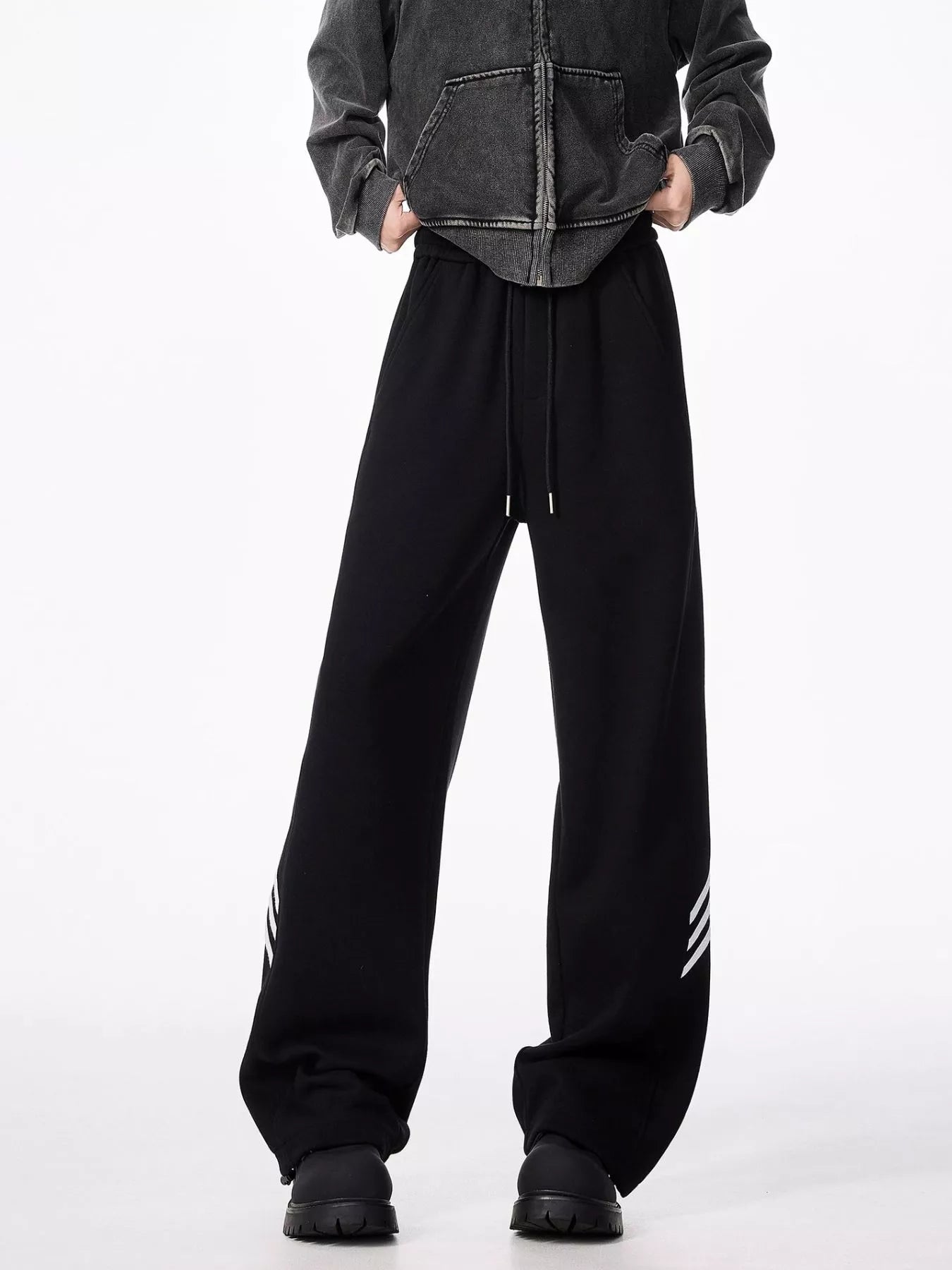 Men's Plus Size Wide Leg Casual Sweatpants with Drawstring