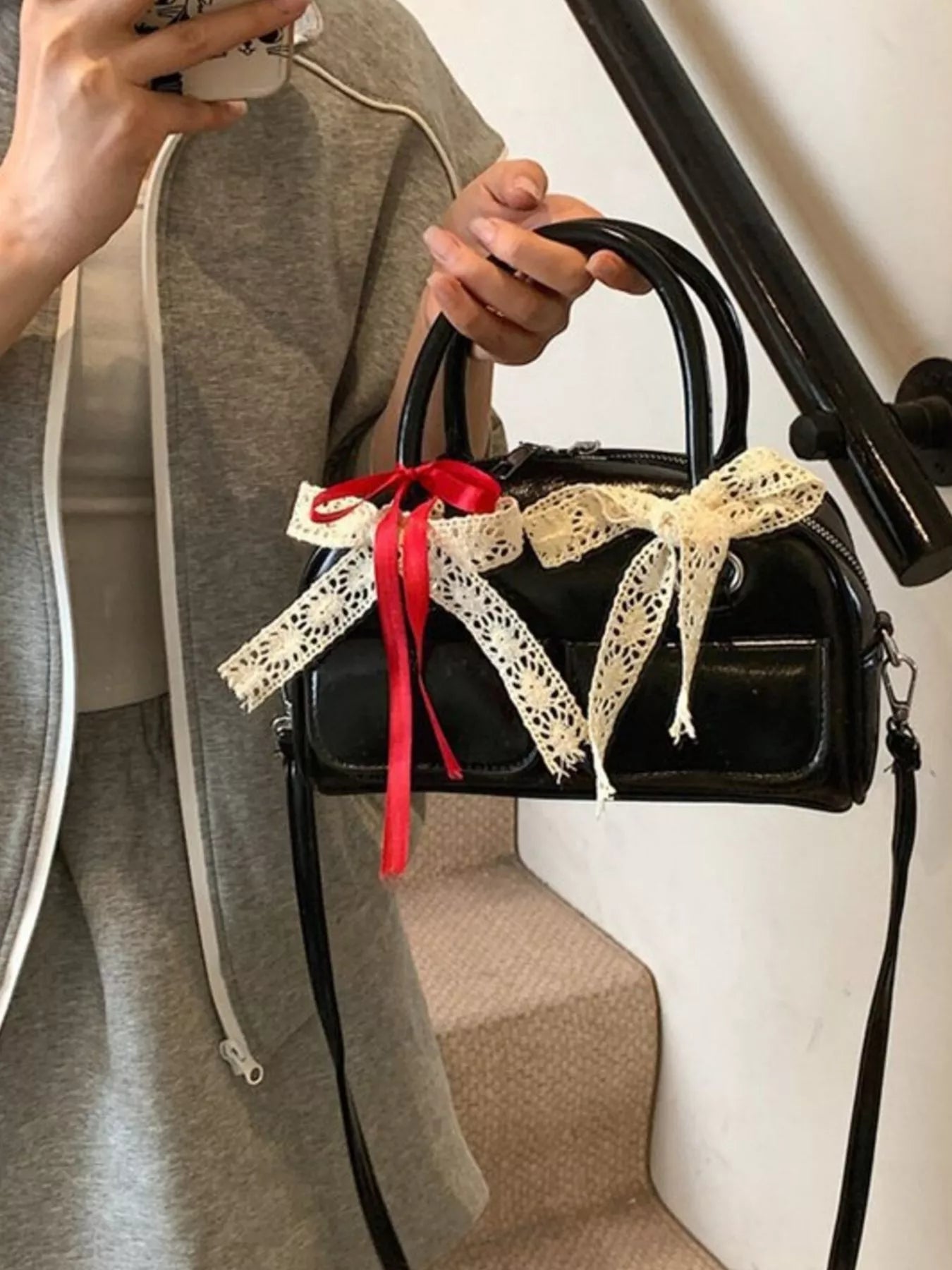 Bow Decor Crossbody Bag