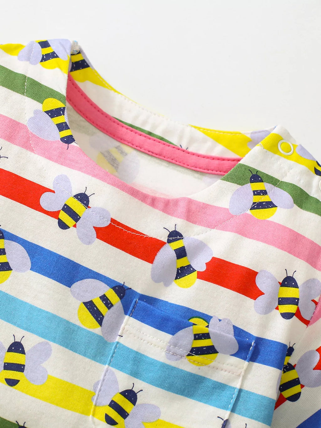 Children's Striped Bee Print Casual Dress