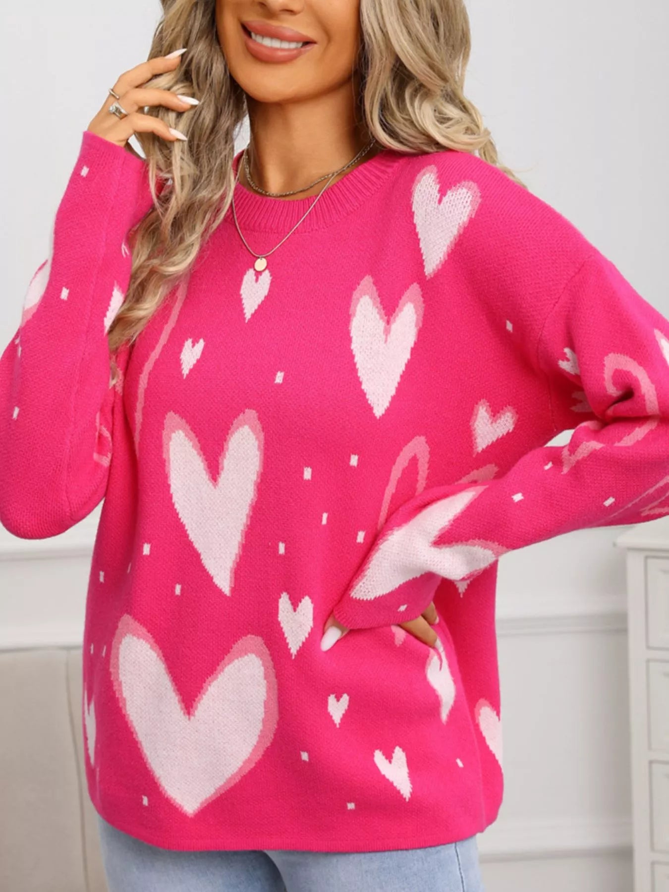Valentine's Day Heart Crew Neck Sweater