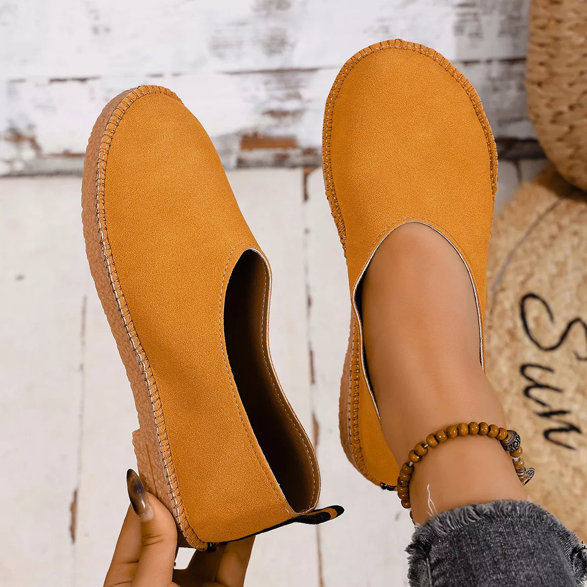 Round Toe Slip-Ons