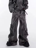 Men's Plus Size Wide Leg Cargo Jeans