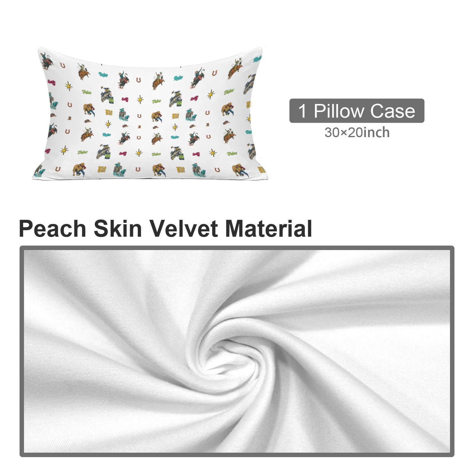 Baha Ranch the Last roundup Collage Pillow Case Made in America