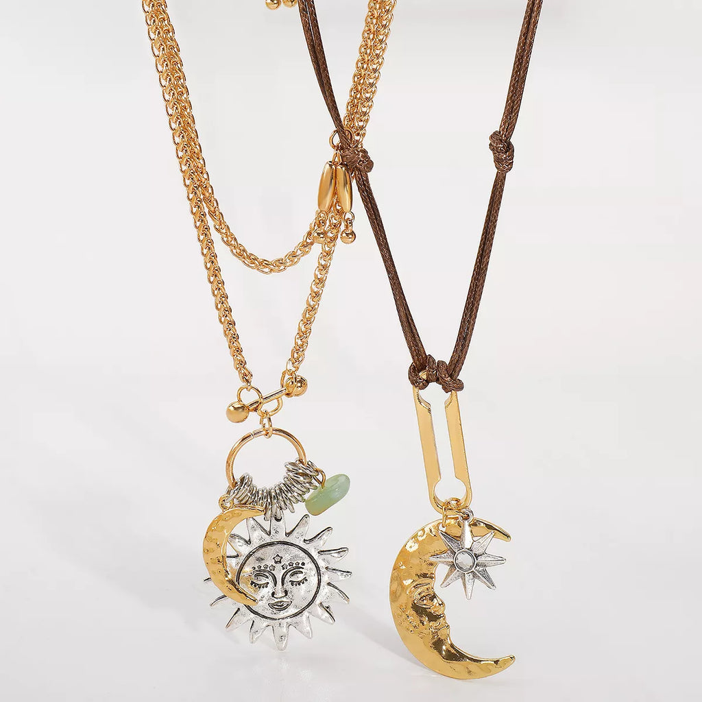 Moon & Sun Pendant Necklace