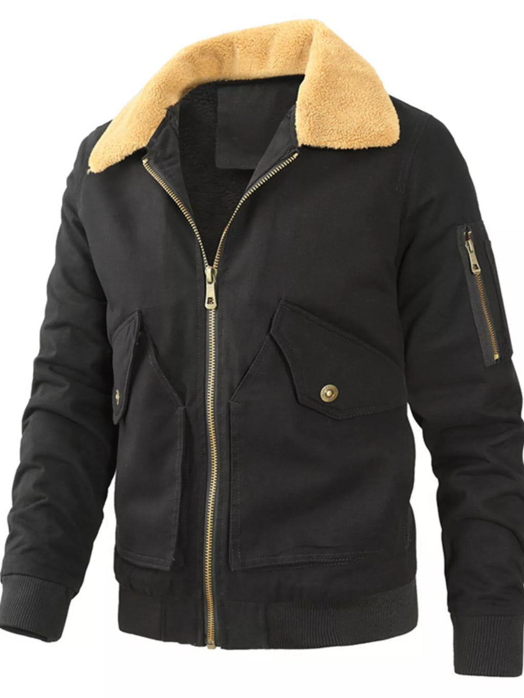 Men's Full Size Zip Up Bomber Jacket Plus Size