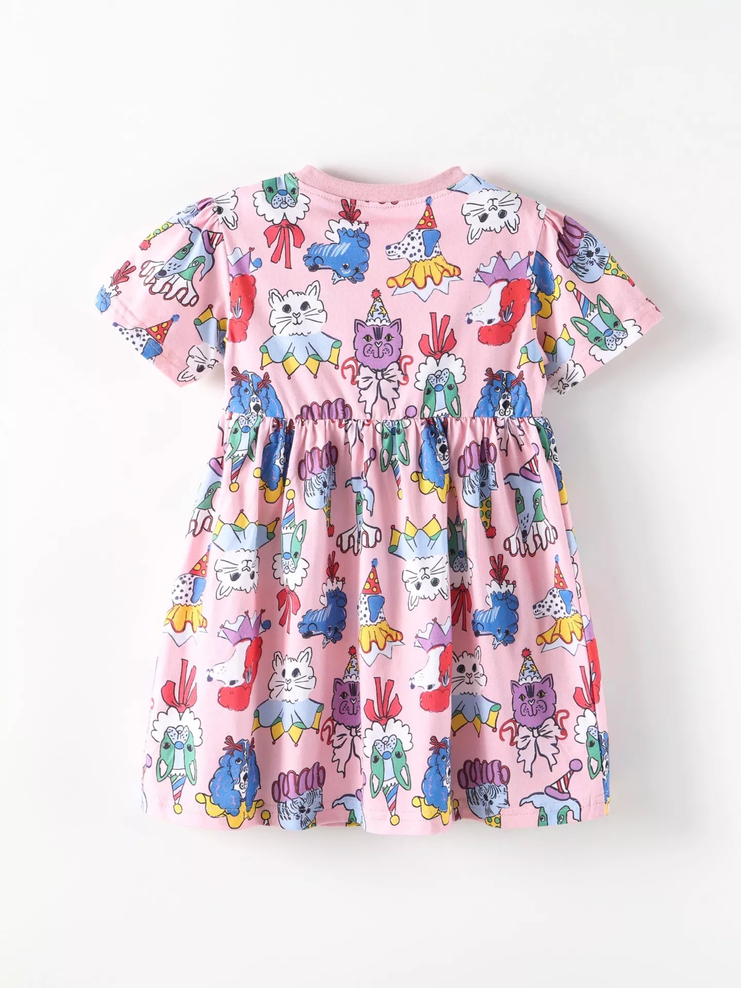 Children's Cartoon Print Short Sleeve Dress