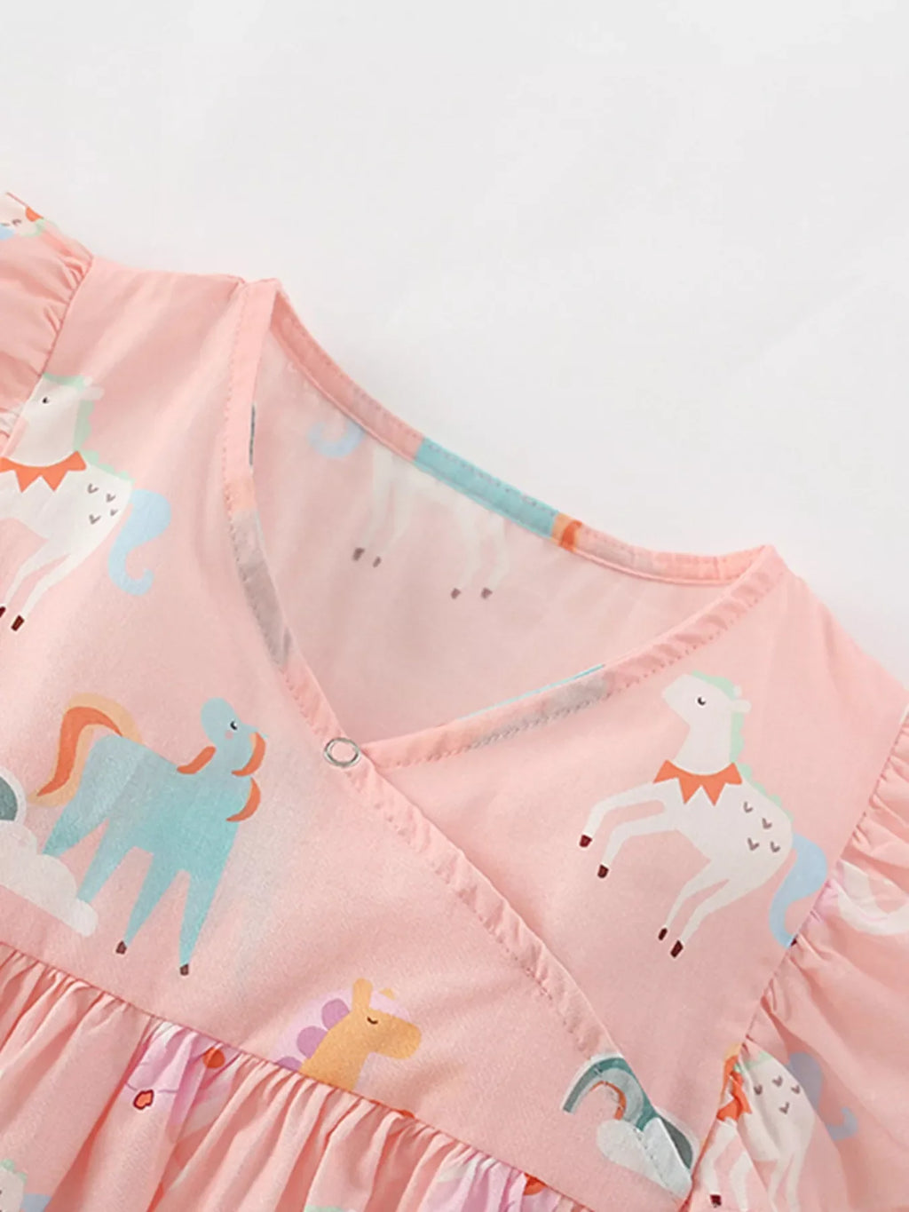 Children's Unicorn Print Flutter Sleeve Dress