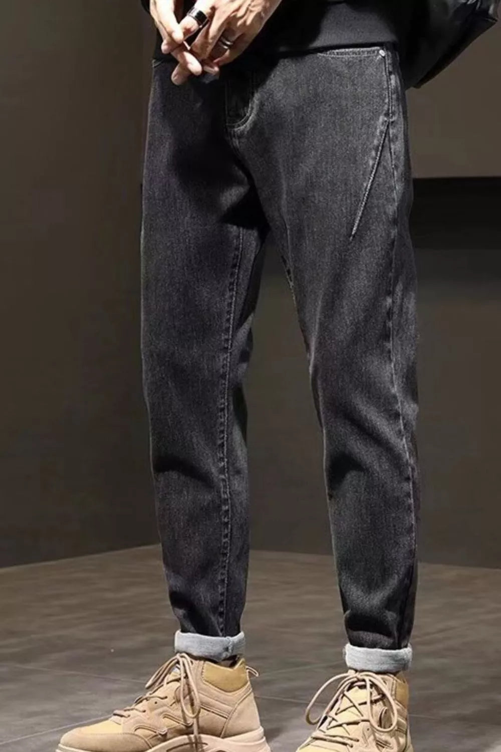 Men's Plus Size Wash Straight Leg Jeans