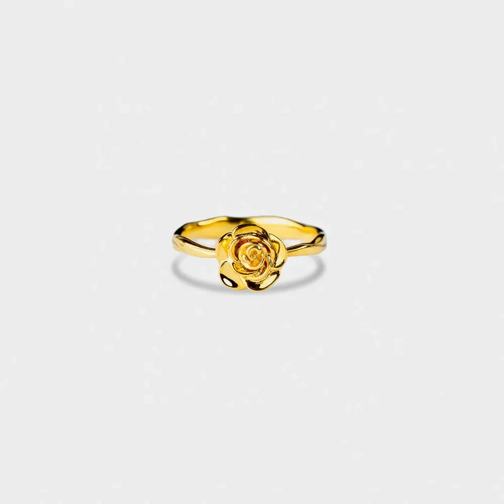 Rose Shape 18K Gold-Plated Ring