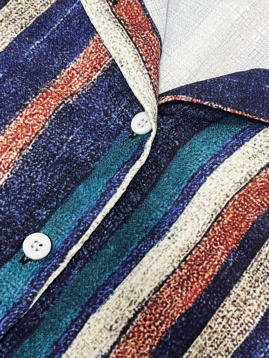 Striped Button-Front Shirt Dress