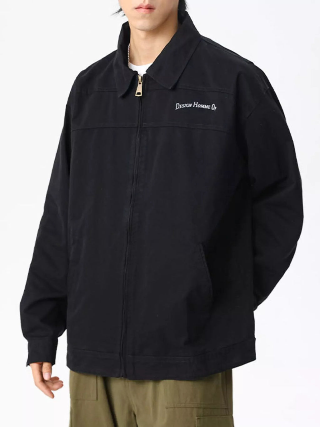 Men's Plus Size Casual Zip Up Jacket