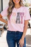 PRAY Sequin Leopard Multiple Patched Graphic Tee