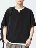 Men's Plus Size Round Neck Half Sleeve T-Shirt