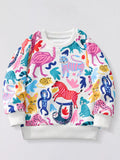 Children's Animal Print Crew Neck Sweatshirt