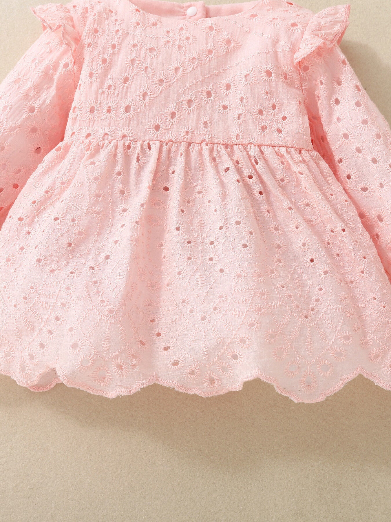 Children's Eyelet Embroidered Ruffled Top and Shorts Set