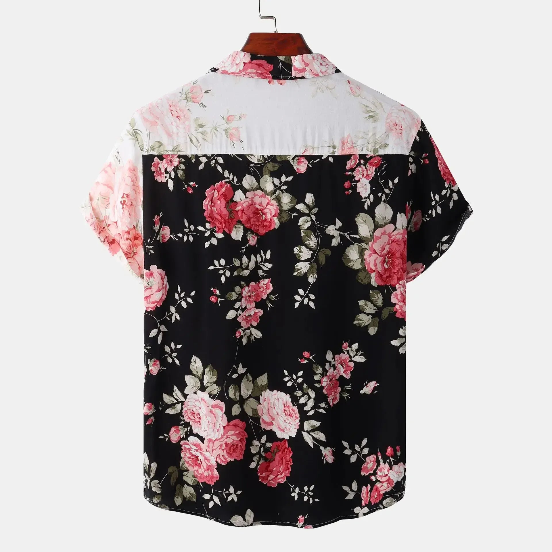 Men's Plus Size Floral Short Sleeve Shirt