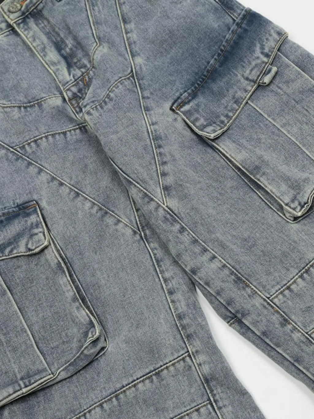 Men's Multi-Pocket Cargo Wide Leg Jeans